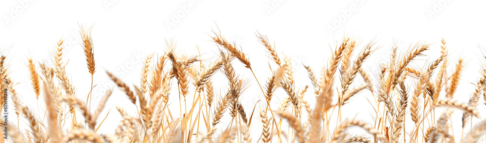 Golden wheat field isolated on white background Golden wheat field isolated on white background