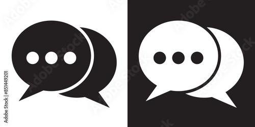 Speech bubble sign and symbol vector illustration. Chat, comment or message Speech Bubble icon.  flat style icon isolated on white background.
