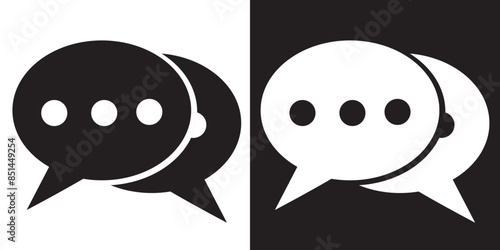 Speech bubble sign and symbol vector illustration. Chat, comment or message Speech Bubble icon.  flat style icon isolated on white background.