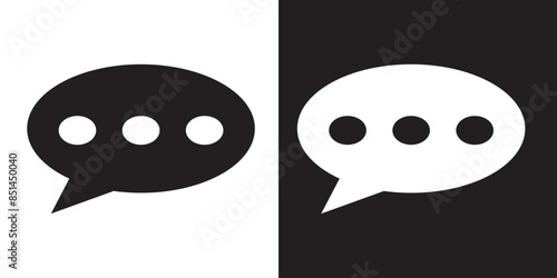 Speech bubble sign and symbol vector illustration. Chat, comment or message Speech Bubble icon.  flat style icon isolated on white background.