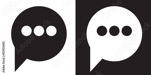 Speech bubble sign and symbol vector illustration. Chat, comment or message Speech Bubble icon.  flat style icon isolated on white background.