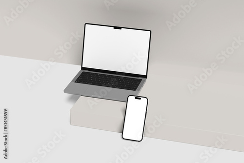 Macbook Pro And IPhone 14 Pro Max Mockup
