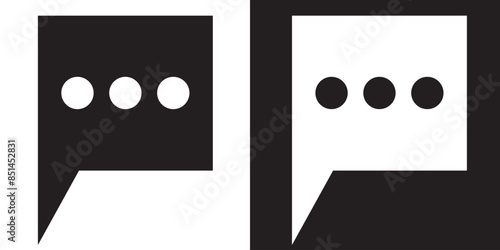 Speech bubble sign and symbol vector illustration. Chat, comment or message Speech Bubble icon.  flat style icon isolated on white background.