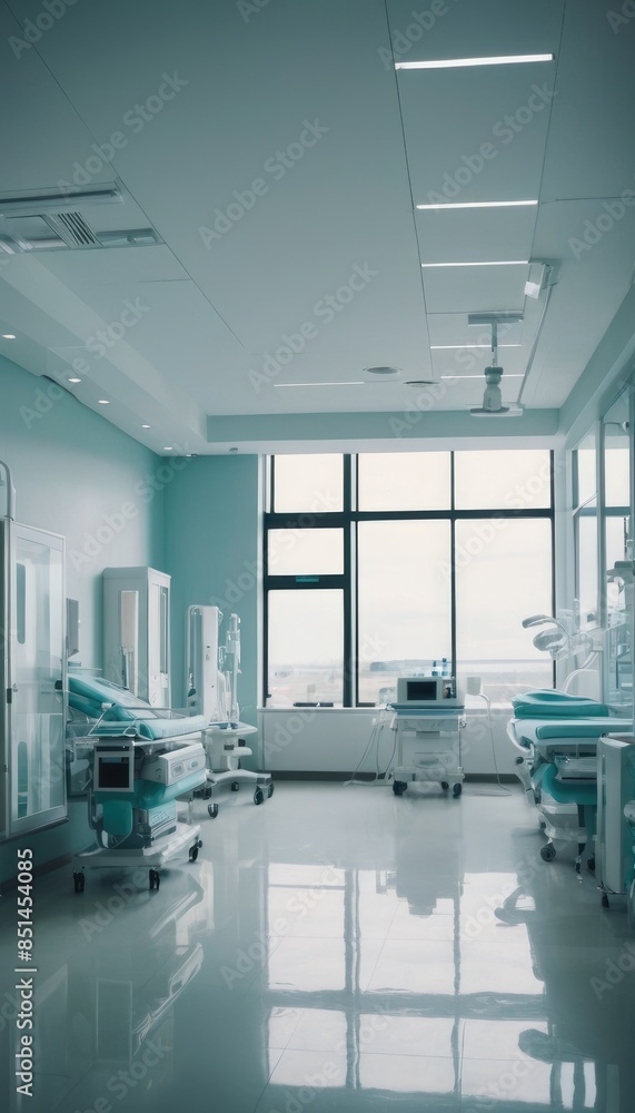 A contemporary operating room, fully equipped with the latest medical technology and maintaining strict sterility for safe and effective surgical procedures A contemporary operating room, fully equipped with the latest medical technology and maintaining strict sterility for safe and effective surgical procedures
