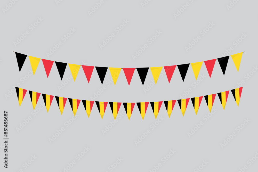 Obraz premium Flags isolated. Belgium paper bunting. flags birthday, anniversary, celebrate event.
