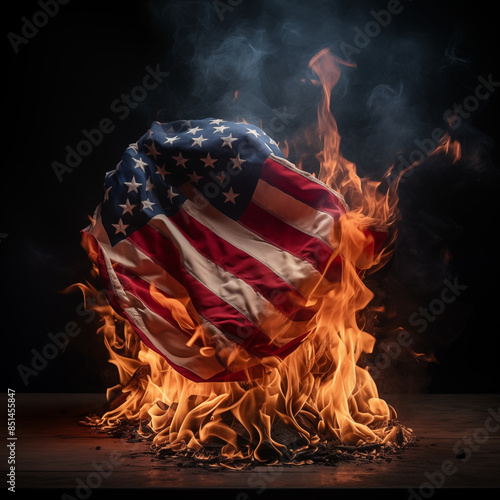 The burning American flag