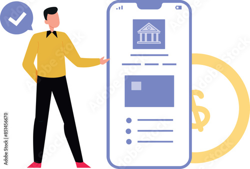 A boy showing banking details on mobile.