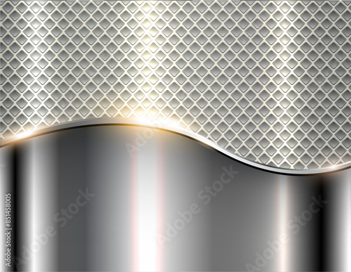 Silver chrome background, 3D metal shiny lustrous metallic pattern wallpaper.