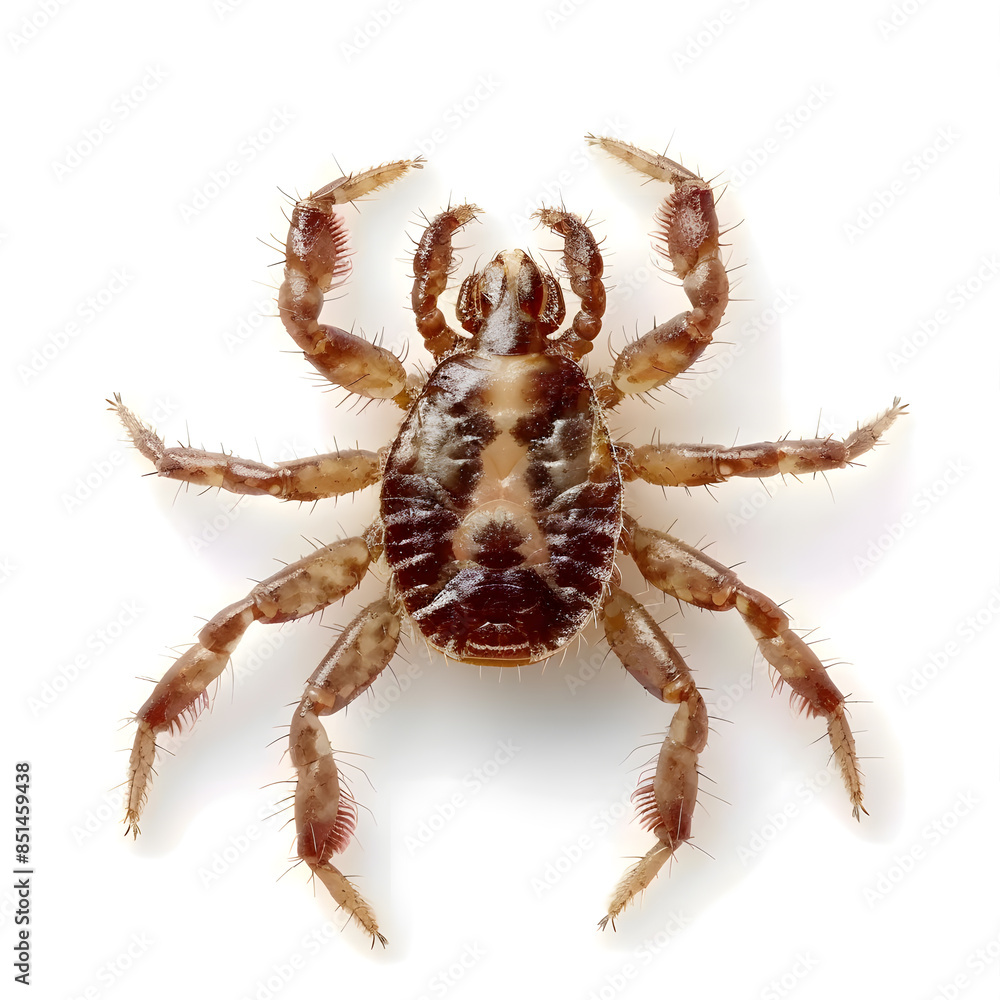 Mite top view isolated on white background Mite top view isolated on white background