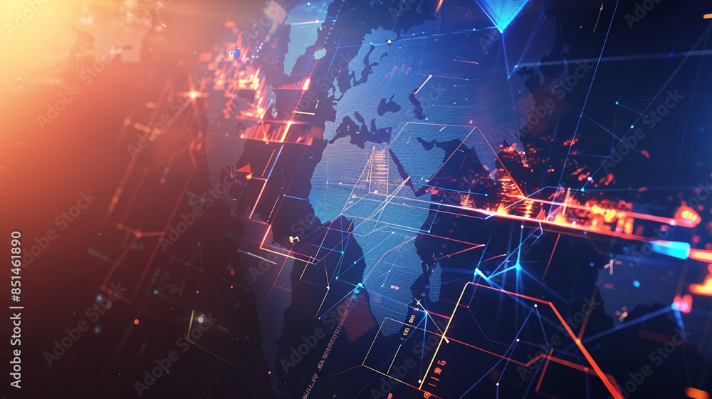 Fototapeta premium world futuristic hight tech corporate business technology background