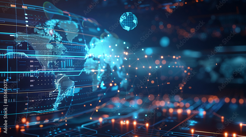 Fototapeta premium world futuristic hight tech corporate business technology background