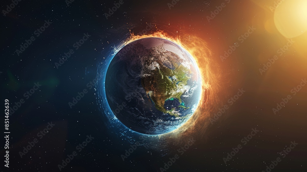 A 3D illustration of Earth with its axis tilted, showing how this tilt ...