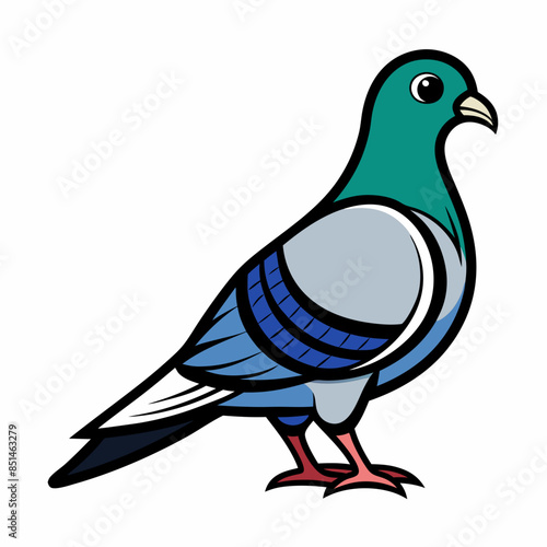 pigeon color bird vector silhouette illustration svg file
