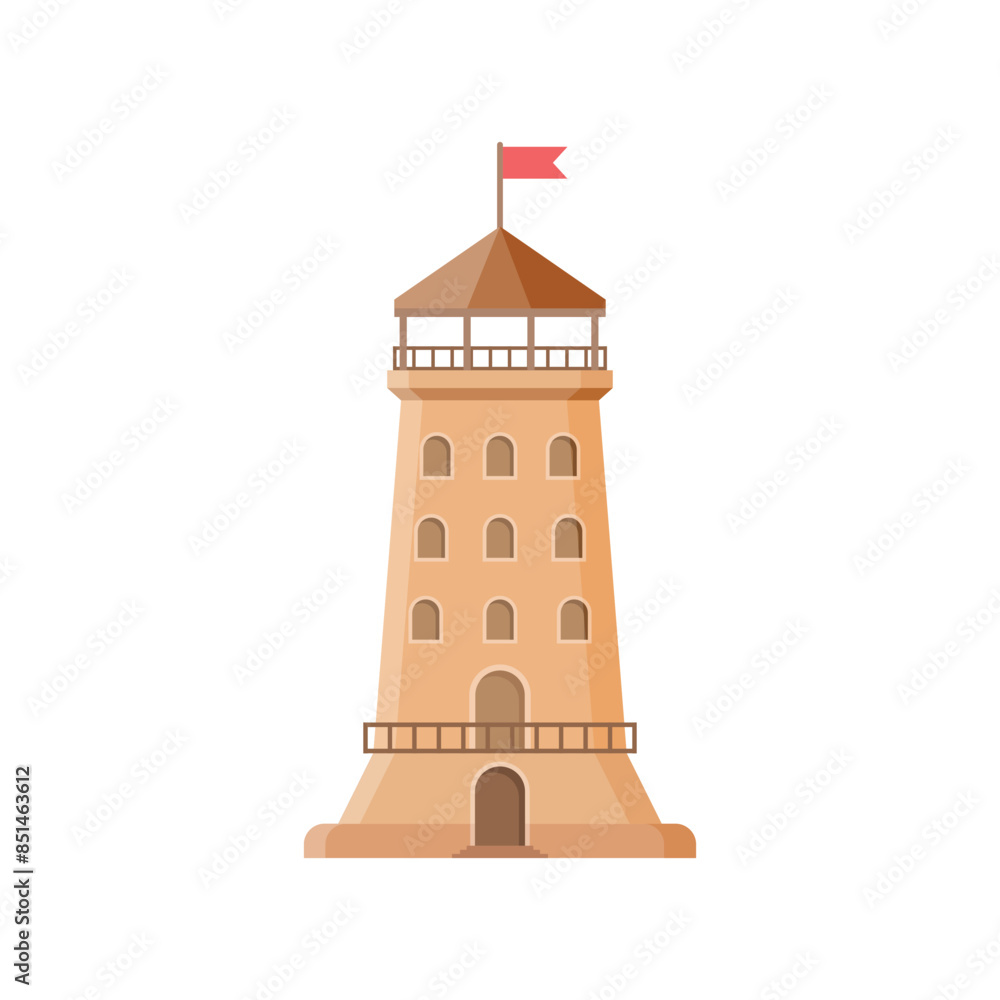 Castle tower icon in flat style. Medieval citadel vector illustration on isolated background. Stronghold building sign business concept. Castle tower icon in flat style. Medieval citadel vector illustration on isolated background. Stronghold building sign business concept.