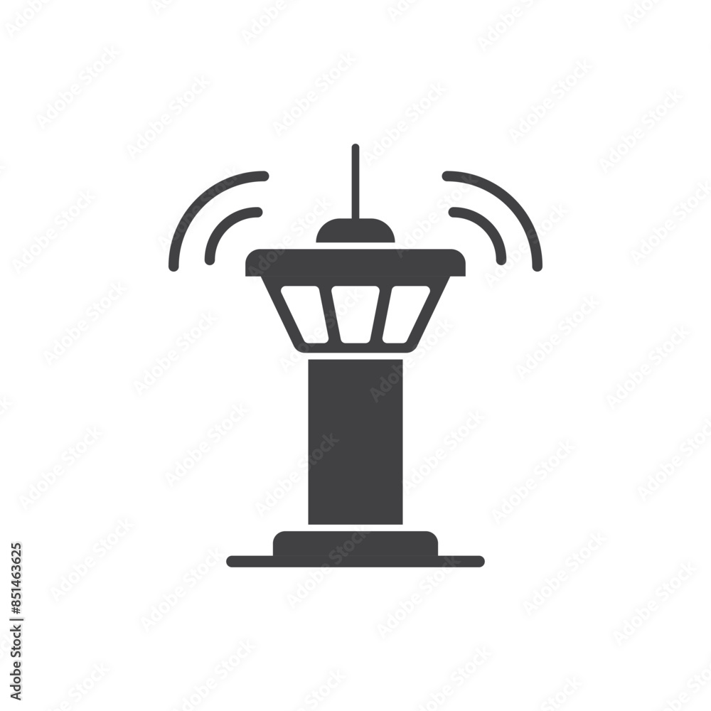 Flight control tower icon in flat style. Navigation monitor vector illustration on isolated background. Airport building sign business concept. Flight control tower icon in flat style. Navigation monitor vector illustration on isolated background. Airport building sign business concept.