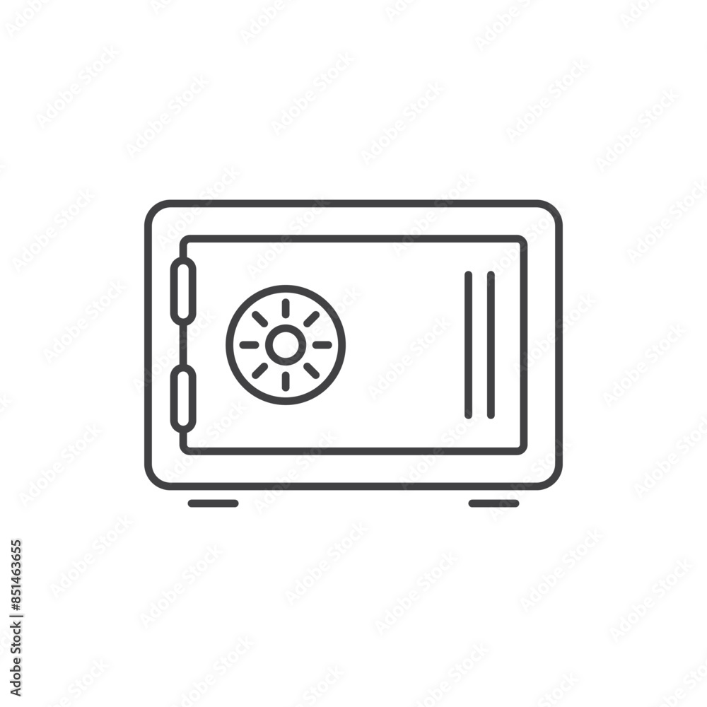 Metal bank safe icon in flat style. Money vault vector illustration on isolated background. Storage sign business concept. Metal bank safe icon in flat style. Money vault vector illustration on isolated background. Storage sign business concept.