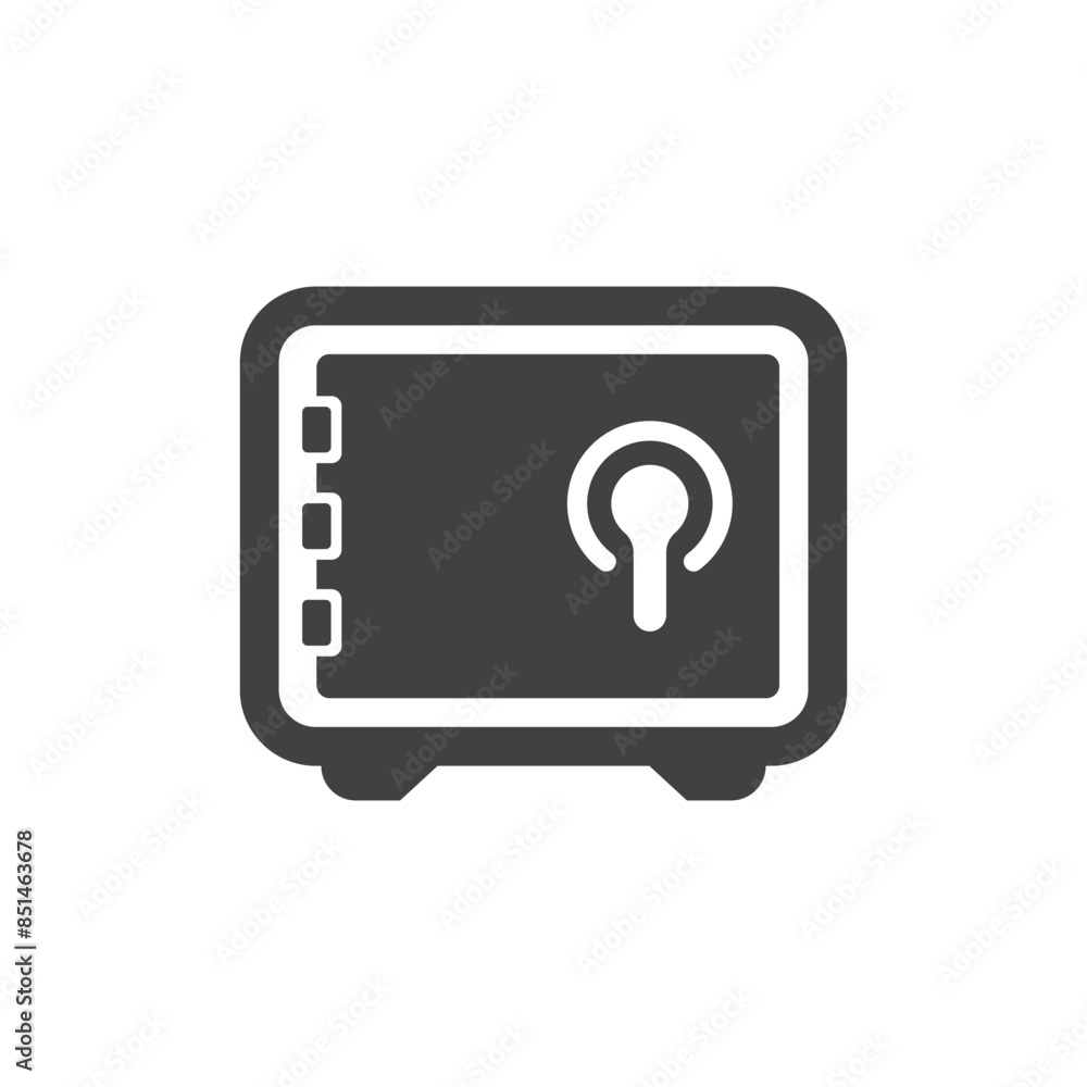 Metal bank safe icon in flat style. Money vault vector illustration on isolated background. Storage sign business concept. Metal bank safe icon in flat style. Money vault vector illustration on isolated background. Storage sign business concept.