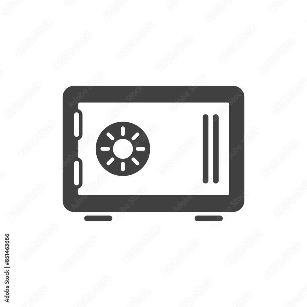 Metal bank safe icon in flat style. Money vault vector illustration on isolated background. Storage sign business concept. Metal bank safe icon in flat style. Money vault vector illustration on isolated background. Storage sign business concept.
