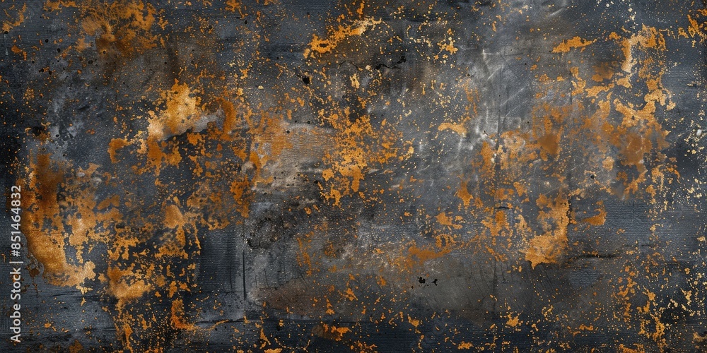 Naklejka premium Abstract Texture with Gold and Black Splashes