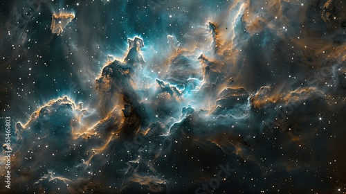 Celestial starscape with nebula clouds