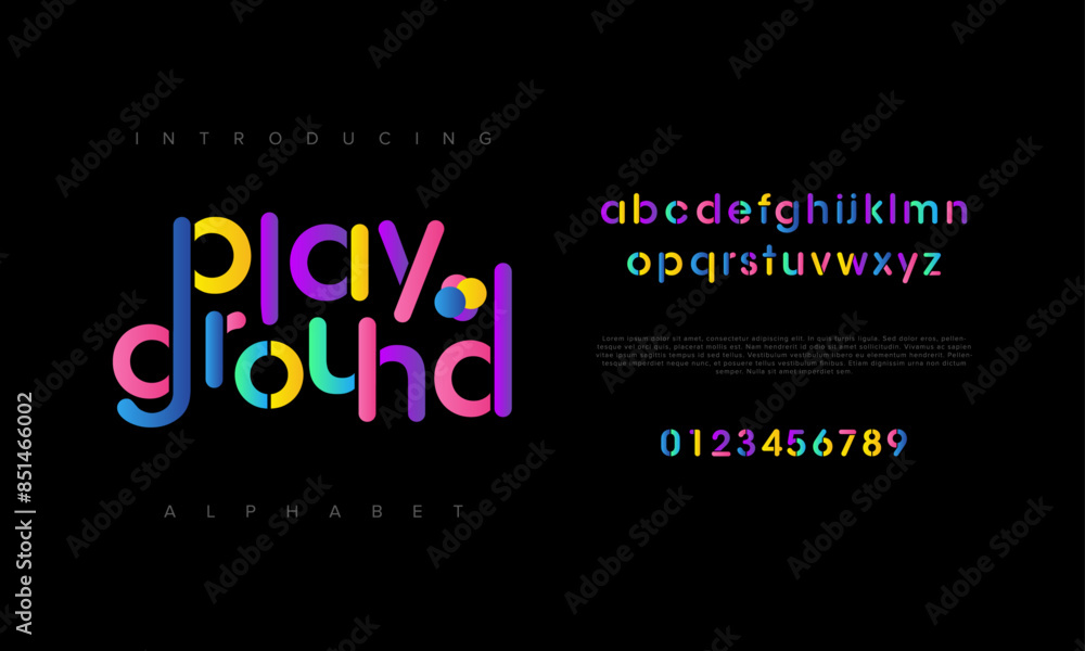 custom made wallpaper toronto digitalPlayground creative geometric modern urban alphabet font. Digital abstract futuristic, fashion, sport, minimal technology typography. Simple numeric vector illustration