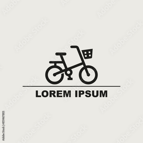 Bicycle Icon with Basket Graphic Design Element