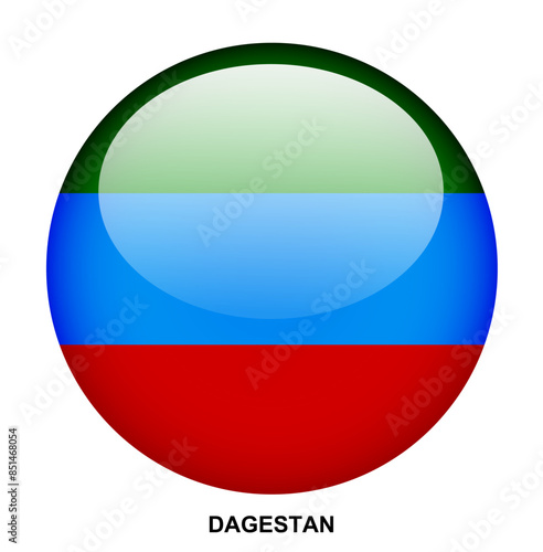 Free Download DAGESTAN flag button on white background - GFXLoad