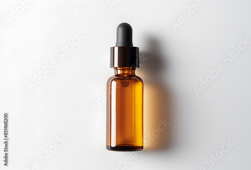 Wallpaper Mural Amber glass dropper bottle with black cap isolated on white background Torontodigital.ca