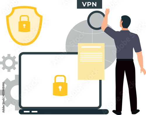 The boy is telling about the use of VPN.