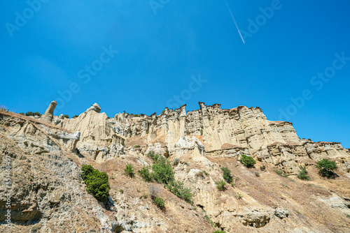 Sceniv views of Kuladokya, which are natural formations were formed by the effects of rainwater, temperature changes, wind, and erosion in Kula, Manisa  photo