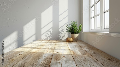 Wooden Tabletop in Modern Kitchen Generative AI