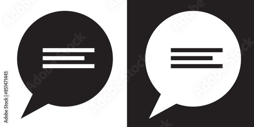 Speech bubble sign and symbol vector illustration. Chat, comment or message Speech Bubble icon.  flat style icon isolated on white background.