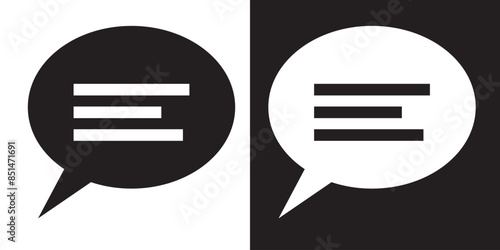 Speech bubble sign and symbol vector illustration. Chat, comment or message Speech Bubble icon.  flat style icon isolated on white background.