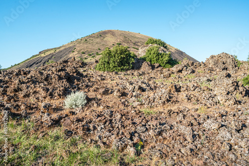 The scenic views of The Kula Divlit Volcanic Park, located in the Kula-Salihli Geopark,  Kula district, contain all of the landforms that resulted from the third stage of volcanic activity. photo