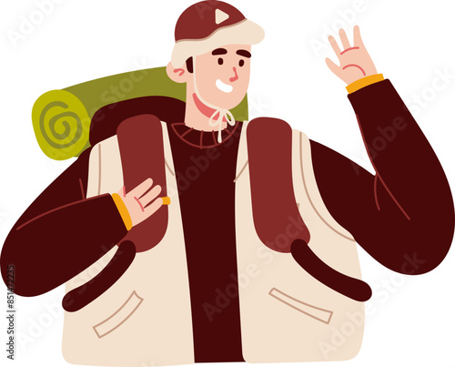 man minimal style cartoon character illustration