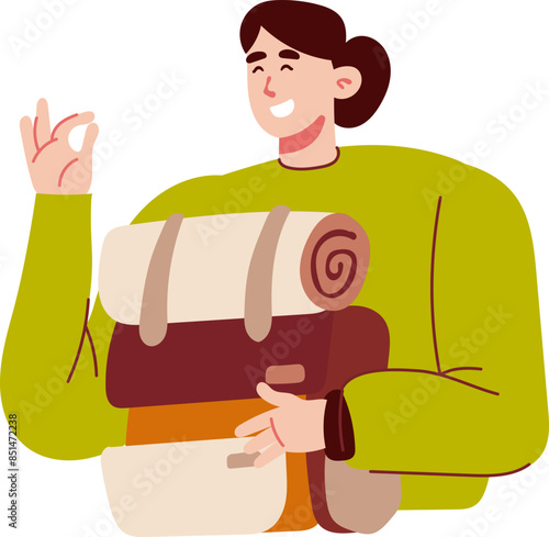 woman minimal style cartoon character illustration