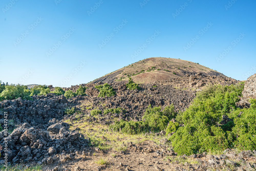 The scenic views of The Kula Divlit Volcanic Park, located in the Kula-Salihli Geopark, Kula district, contain all of the landforms that resulted from the third stage of volcanic activity. The scenic views of The Kula Divlit Volcanic Park, located in the Kula-Salihli Geopark, Kula district, contain all of the landforms that resulted from the third stage of volcanic activity.