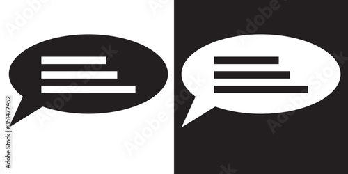 Speech bubble sign and symbol vector illustration. Chat, comment or message Speech Bubble icon.  flat style icon isolated on white background.