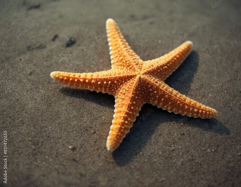 Una stella marina con un aspetto ruvido e nodoso, distesa sulla riva del mare.
Una stella marina con un aspetto ruvido e nodoso, distesa sulla riva del mare.