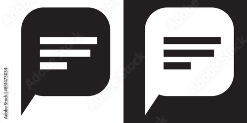 Speech bubble sign and symbol vector illustration. Chat, comment or message Speech Bubble icon.  flat style icon isolated on white background.