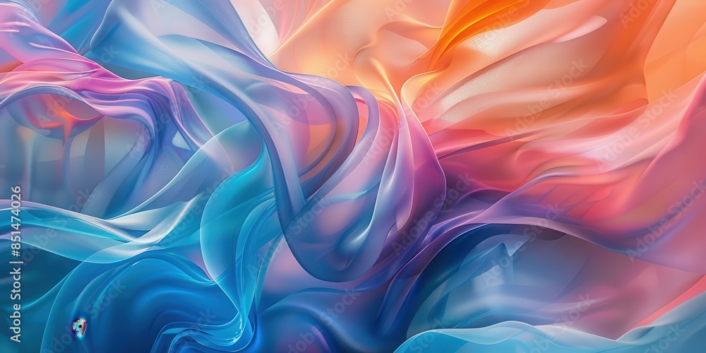 Fototapeta premium Abstract Flowing Fabric in Vibrant Hues