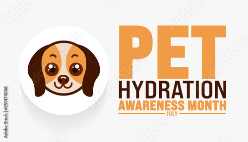 July is Pet Hydration Awareness Month background template. Holiday concept. use to background, banner, placard, card, and poster design template with text inscription and standard color. vector