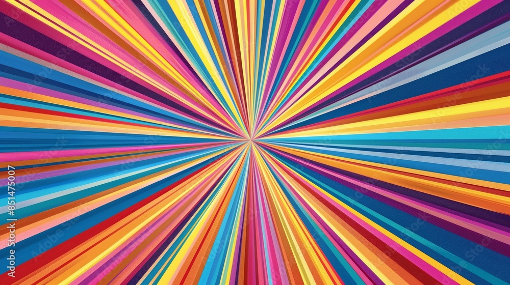 A vibrant abstract graphic with multicolored lines radiates from a point, evoking motion and energy. A vibrant abstract graphic with multicolored lines radiates from a point, evoking motion and energy.