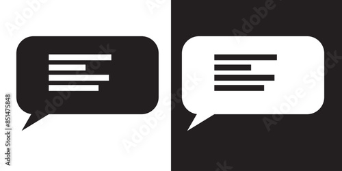 Speech bubble sign and symbol vector illustration. Chat, comment or message Speech Bubble icon.  flat style icon isolated on white background.