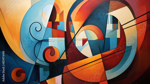 Melodic Abstraction. Colorful Rhythms and Geometric Patterns in Art. Abstract Music