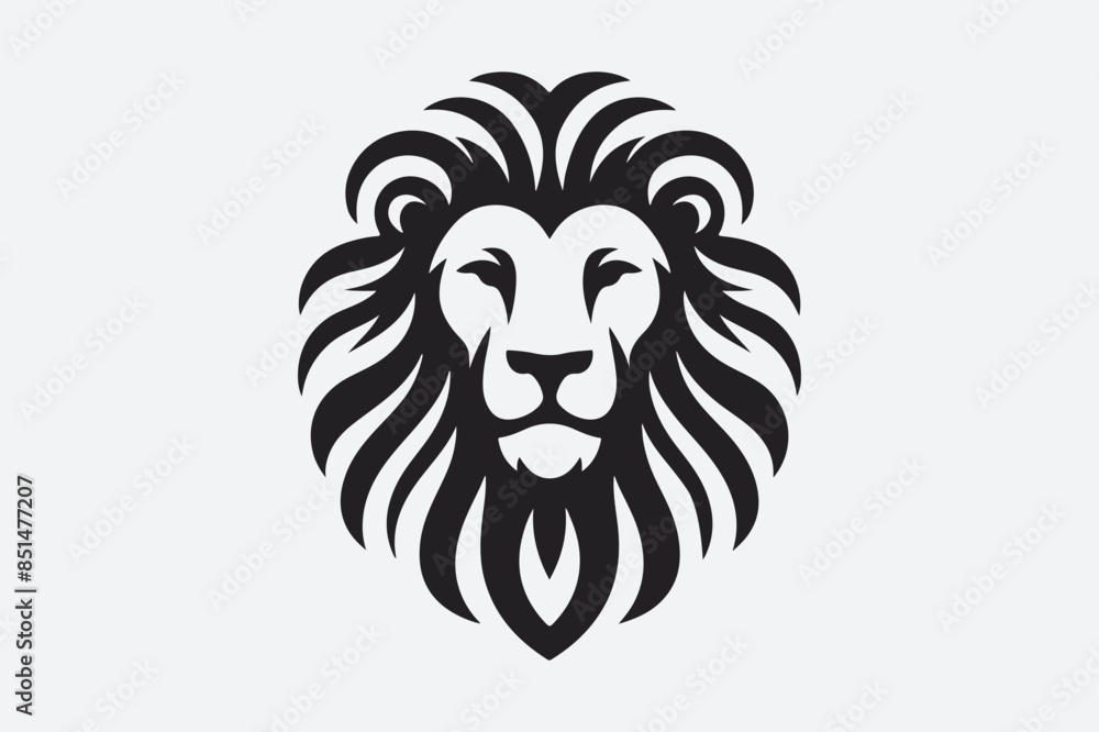 Fototapeta premium Lion Face Logo Icon Vector Illustration