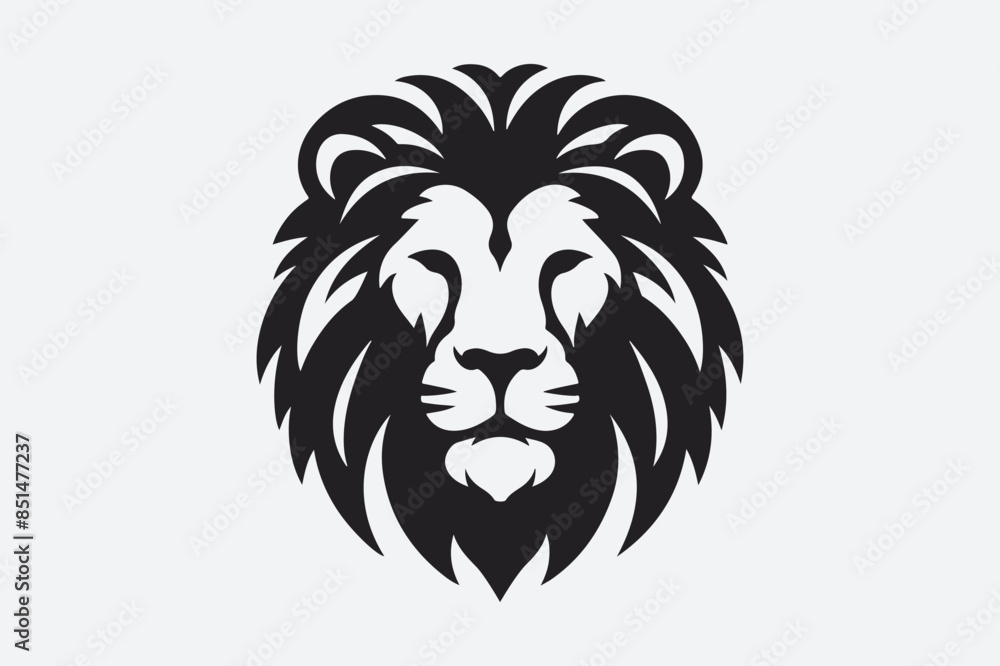 Obraz premium Lion Face Logo Icon Vector Illustration