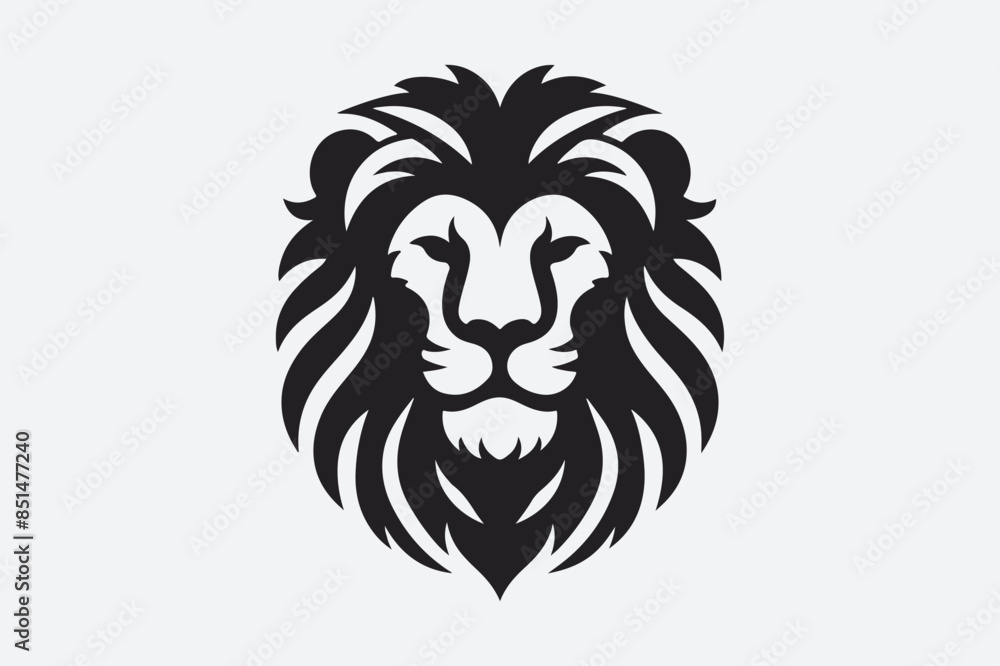 Obraz premium Lion Face Logo Icon Vector Illustration
