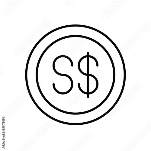 Singaporean Dollar vector icon