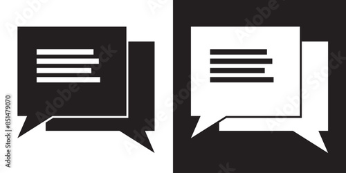 Speech bubble sign and symbol vector illustration. Chat, comment or message Speech Bubble icon.  flat style icon isolated on white background.